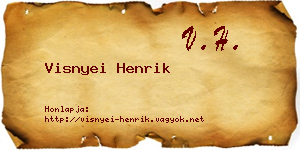 Visnyei Henrik névjegykártya